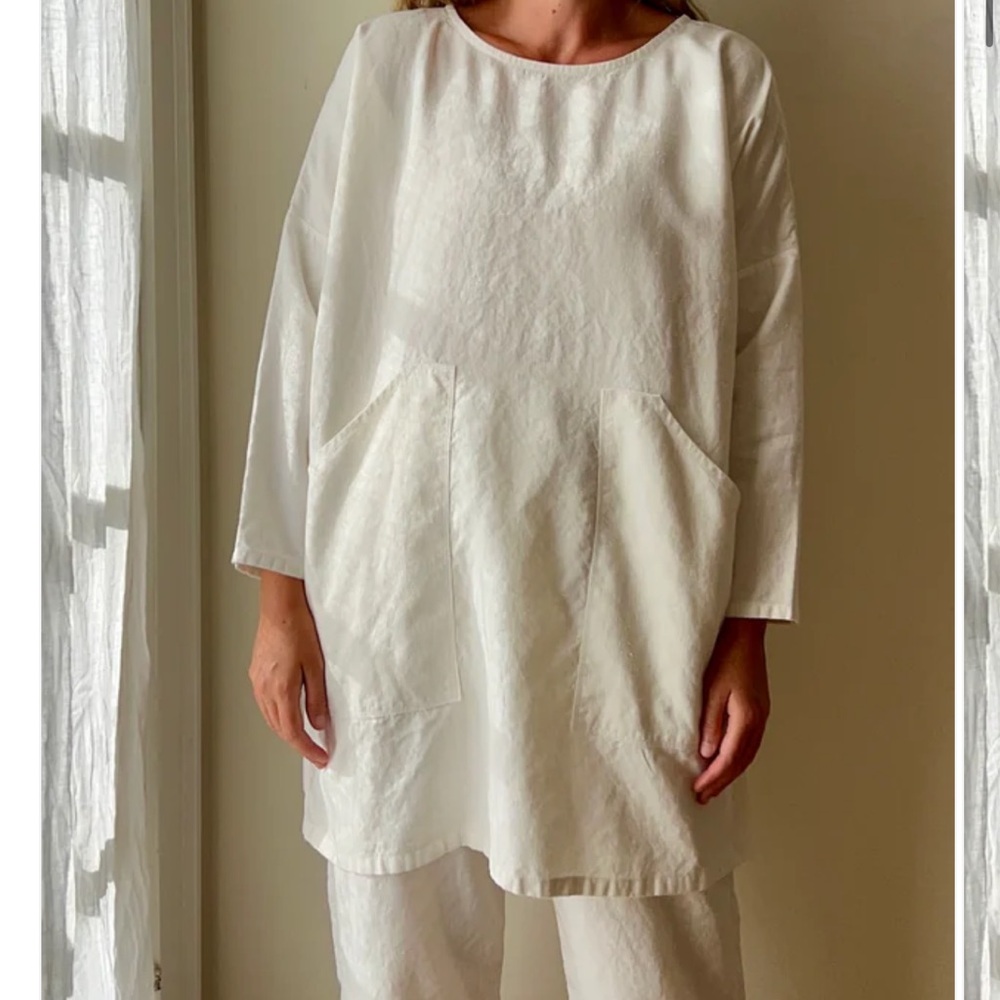 Handmade in California Japanese Denim tunic long sleeve size L